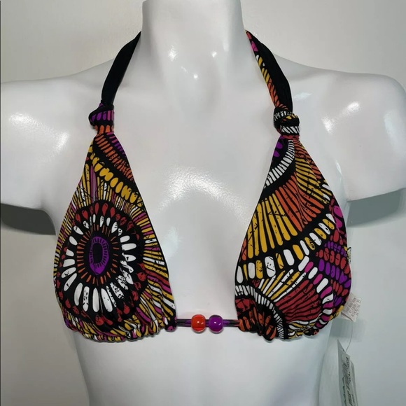 Point Conception Reversible 🌸 Floral Geometric Triangle Swimsuit Bikini Medium - Picture 5 of 9